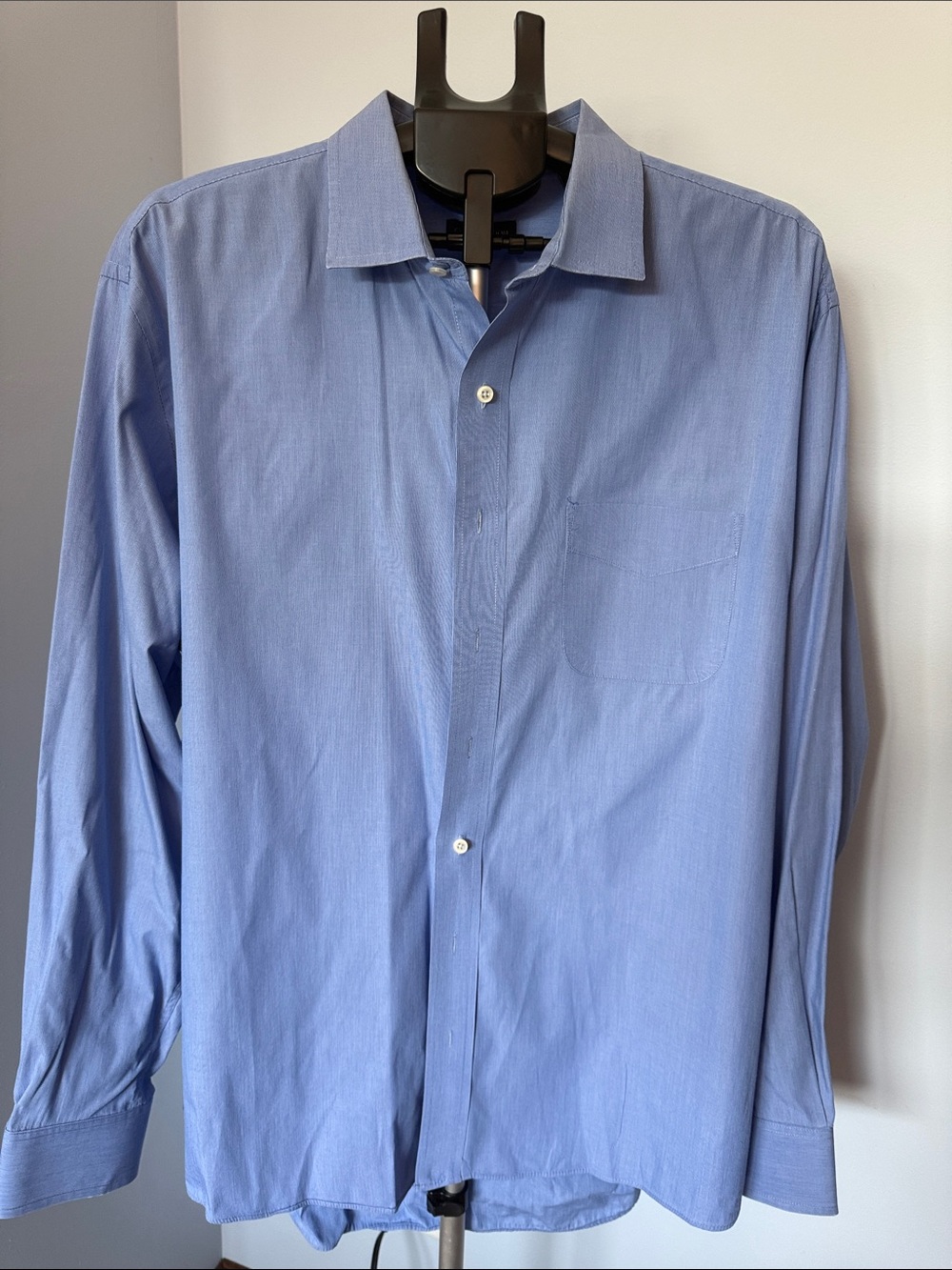 Club Room Men's Blue Long-Sleeve Dress Shirt